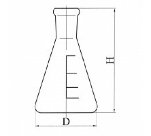 Колба коническая с цилиндрической горловиной КН-2-250-50, с делениями, ТС