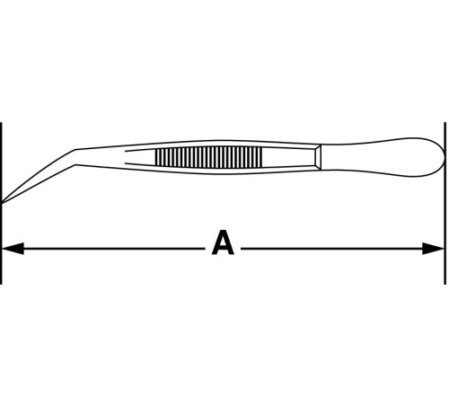Пинцет Bochem остроконечный изогнутый с направляющим винтом из хромированной стали, длина 115 мм